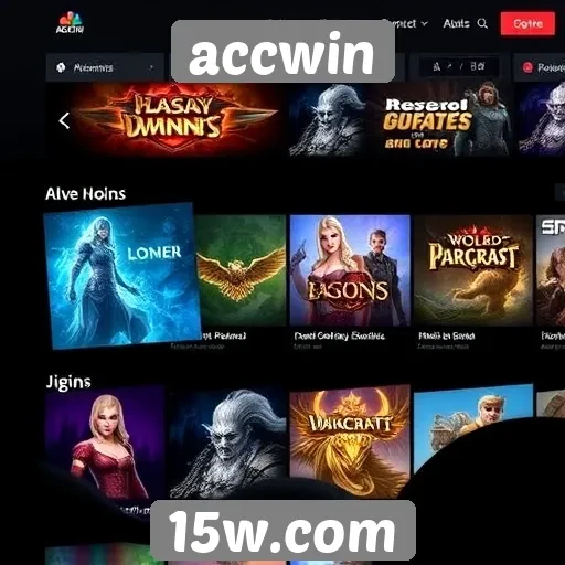 Opções de jogos disponíveis na plataforma accwin